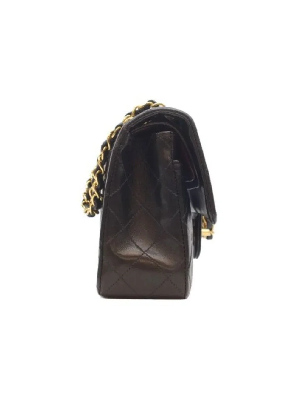 Chanel Black Lambskin Gold Double Flap Bag Quilted 23